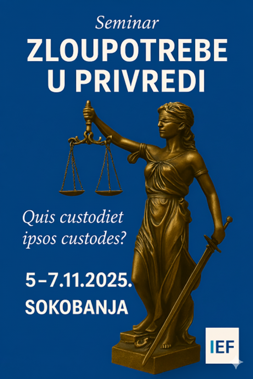 Seminar: Zloupotrebe u privredi — 4–6.11.2025, Sokobanja