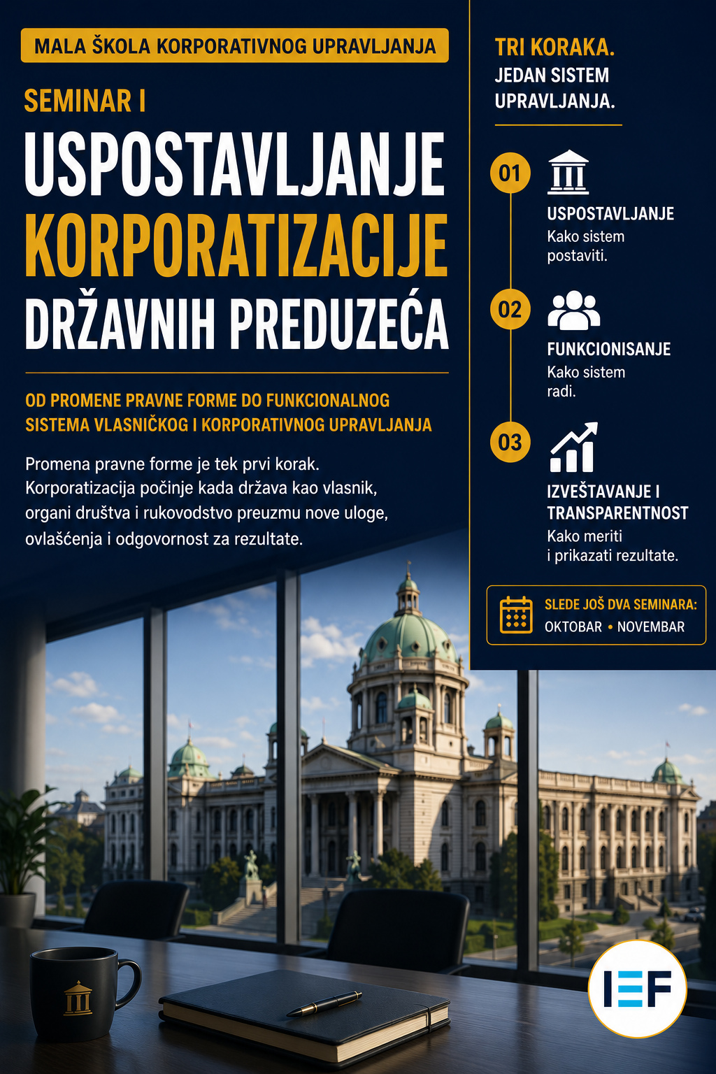 Uspostavljanje korporatizacije državnih preduzeća - poziv na seminar